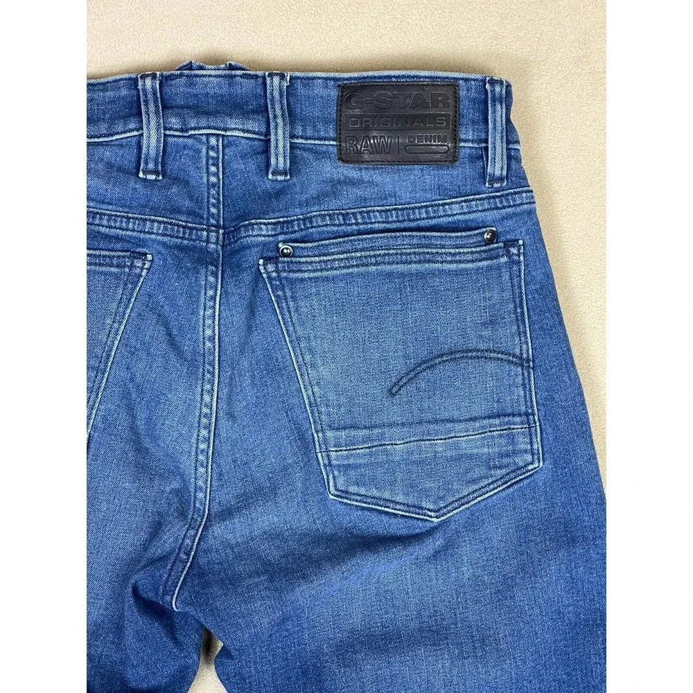 G-Strar Raw Jeans Adult 30x32‎ Blue Lancet Skinny Logo Mid Rise Pocket Mens